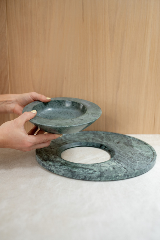 Axis Marble Bowl & Platter Set