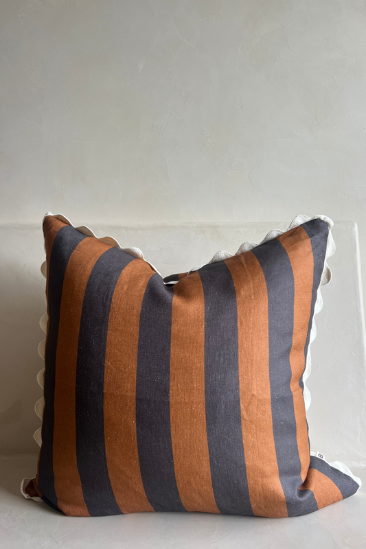 Bold Stripe Hazelnut Cushion, 60cm
