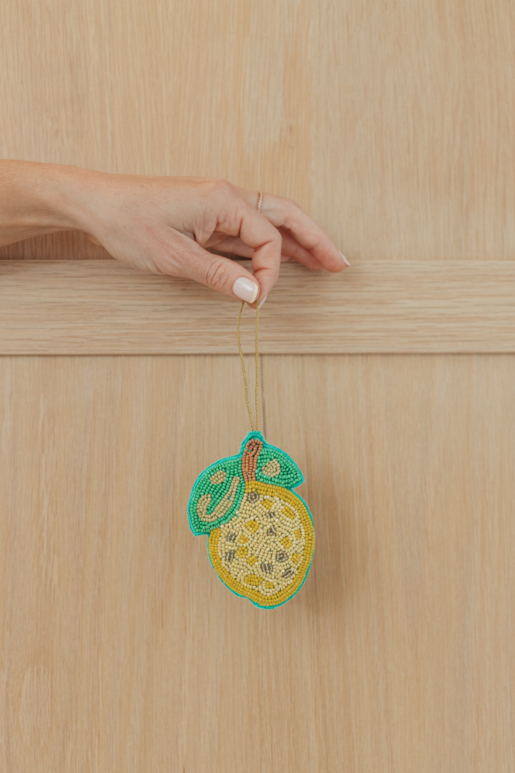 Lemon Beaded Hanging Ornament