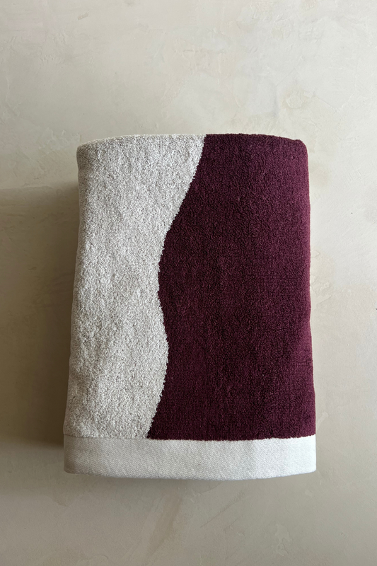 Burgandy Bone Towel