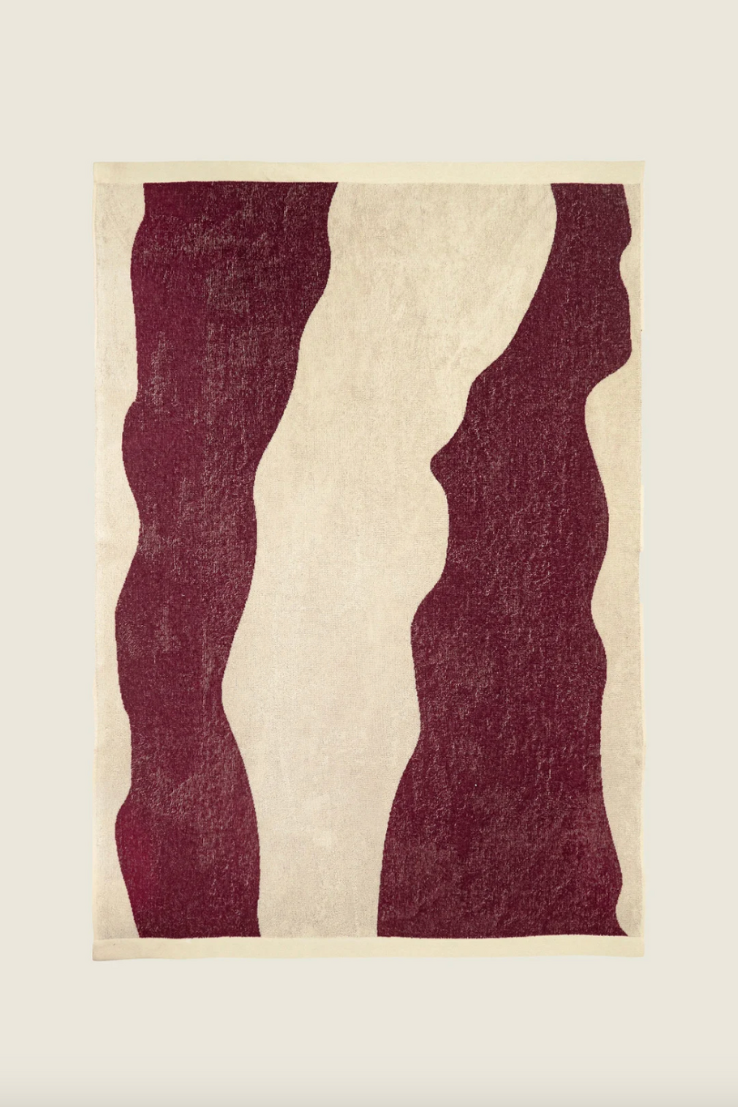 Burgandy Bone Towel