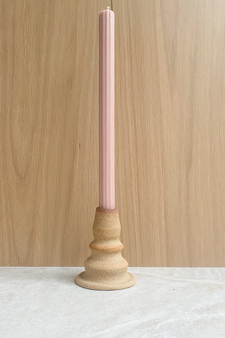 Fluted Dinner Candle, Latte