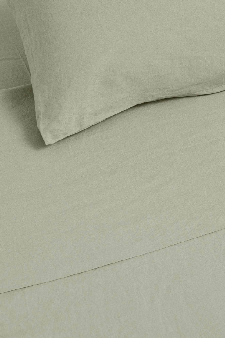100% Linen Sheets, sage