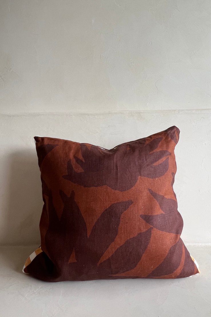 Fleur Chocolate Cushion, 50cm