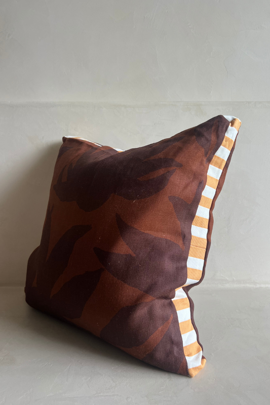 Fleur Chocolate Cushion, 50cm