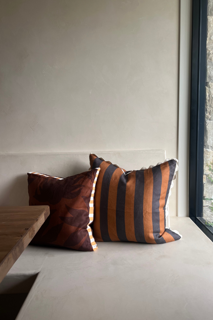 Bold Stripe Hazelnut Cushion, 60cm