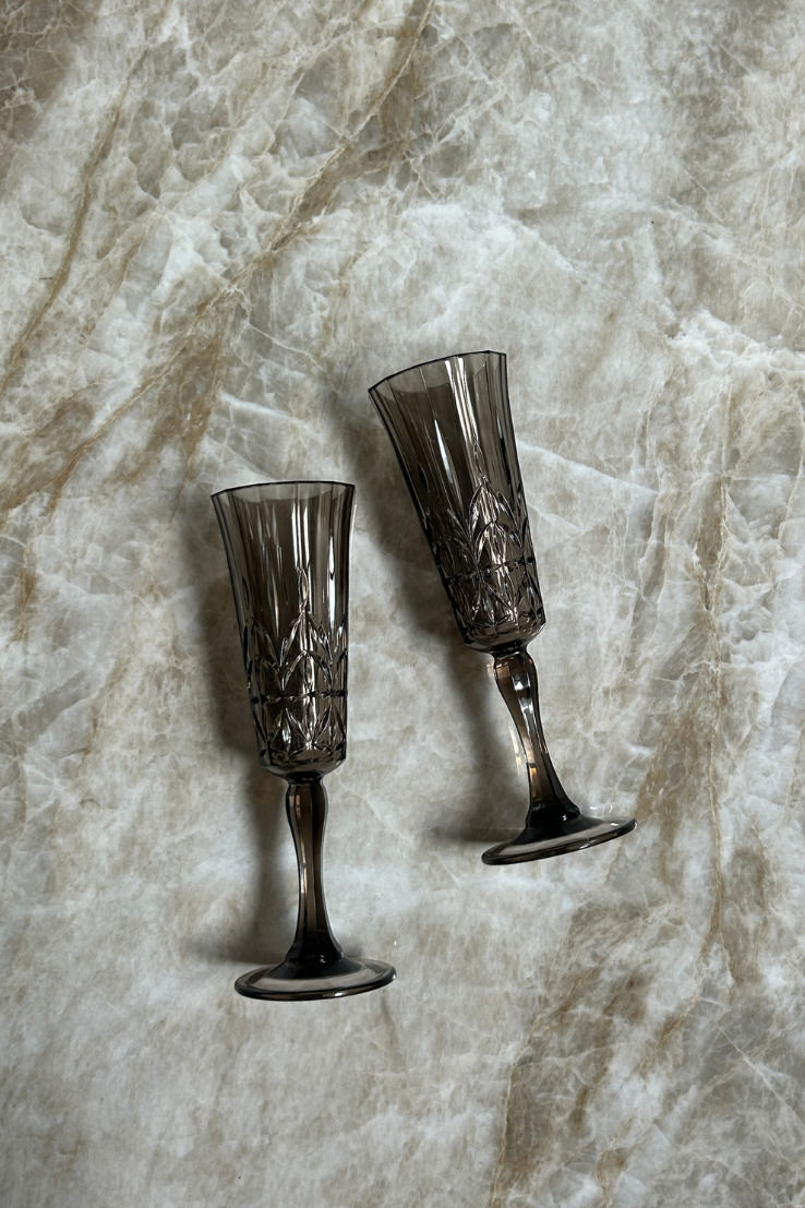 Acrylic Champagne Flute, Smoke