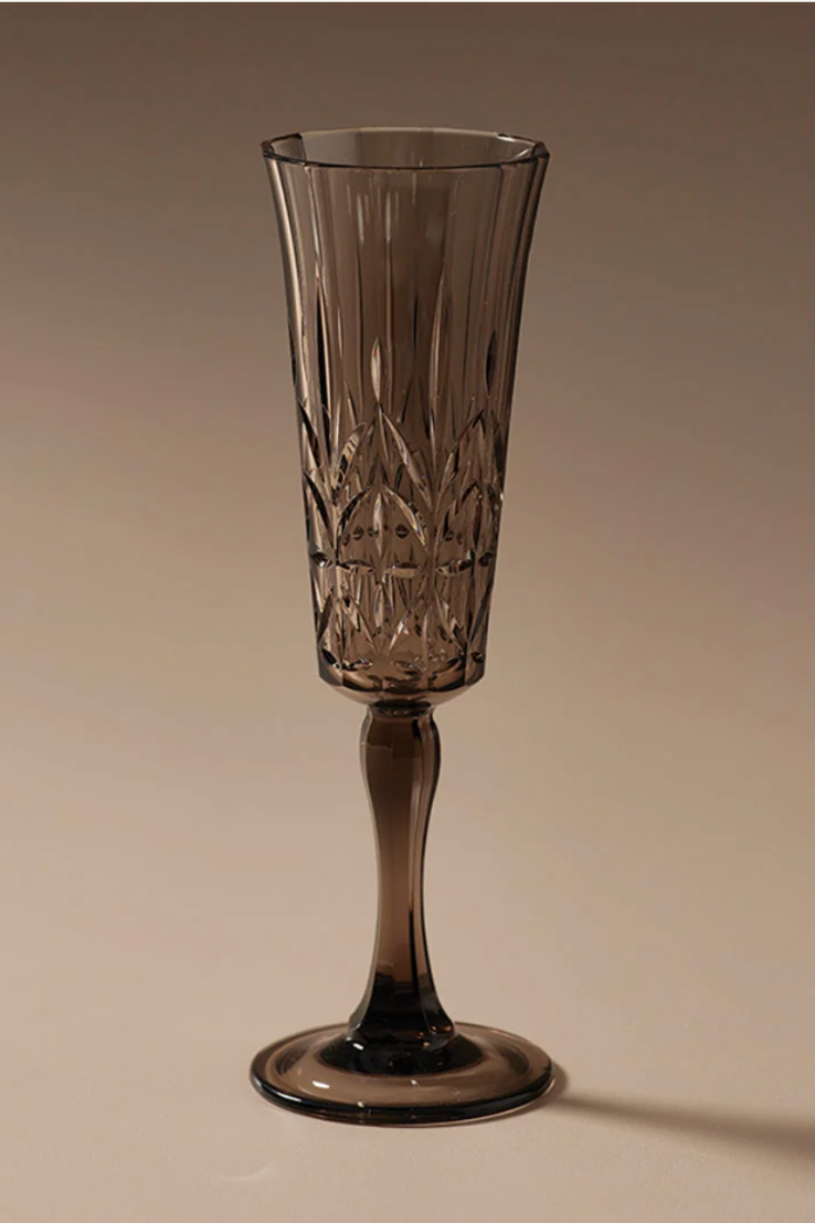 Acrylic Champagne Glass, Smoke
