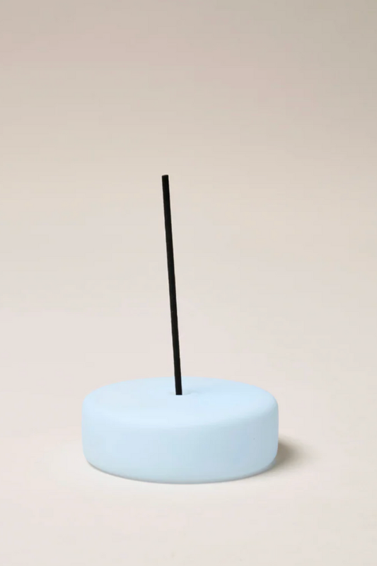 Frosted Glass Incense Holder, Blue