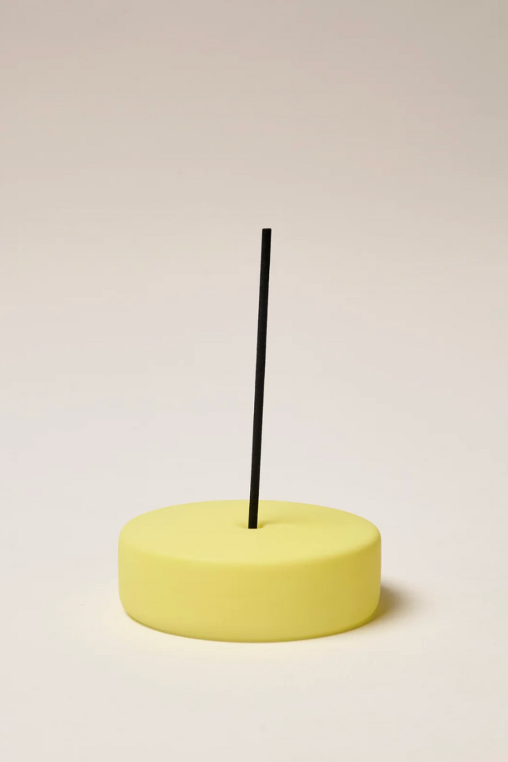 Frosted Glass Incense Holder, Lime