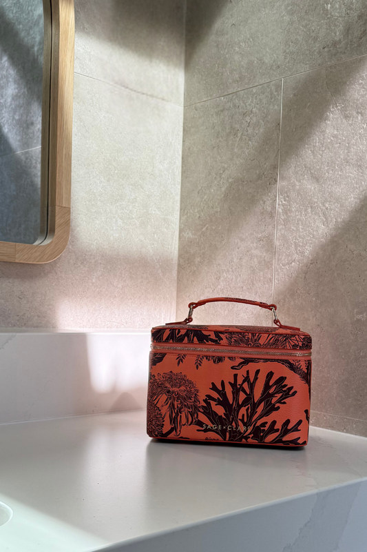 Delphine Large Vanity Case, Coral