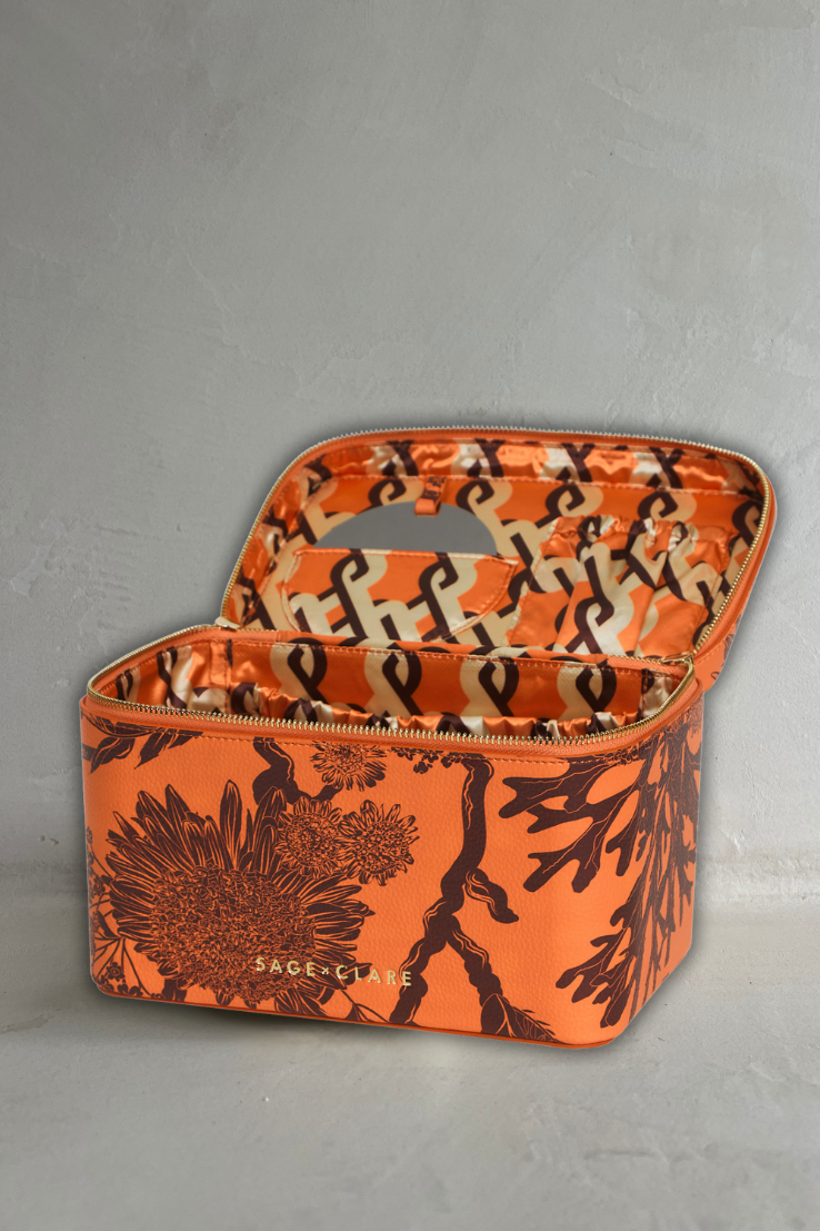 Delphine Large Vanity Case, Coral