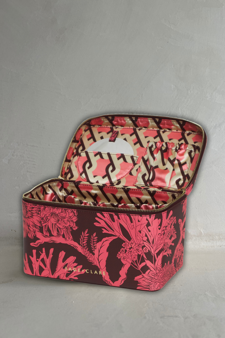 Delphine Large Vanity Case, Garnet