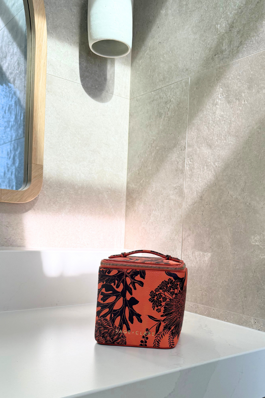 Delphine Small Vanity Case, Coral