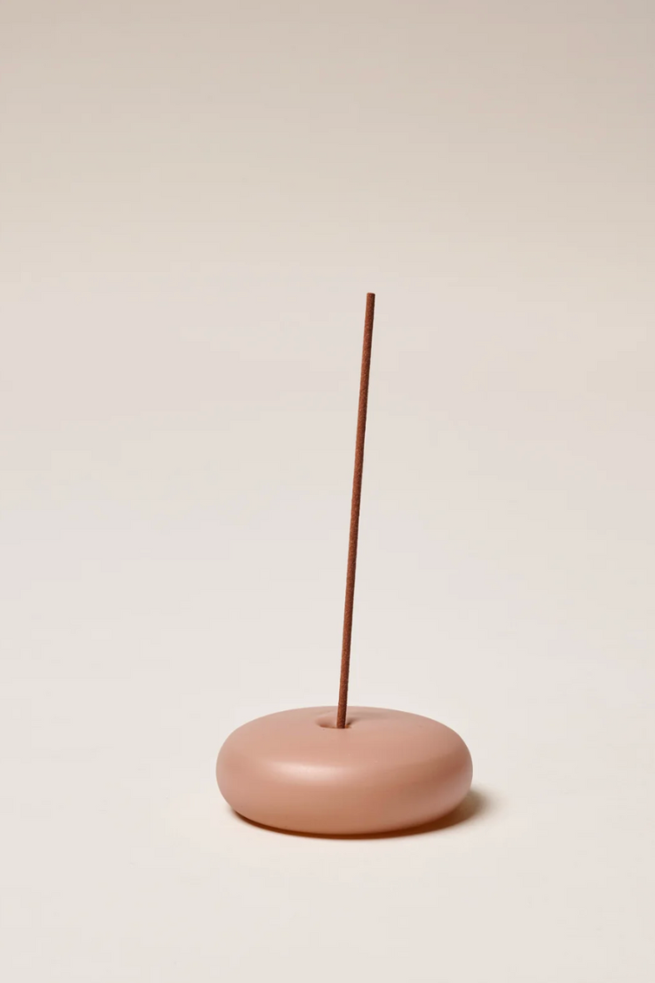 Small Frosted Glass Incense Holder, Brown