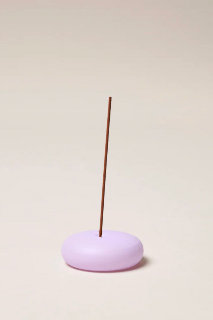 Small Frosted Glass Incense Holder, Lilac