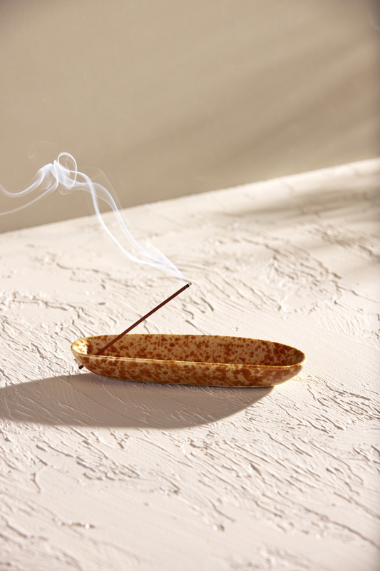 The Collector Ceramic Incense Holder, Brown Speckle