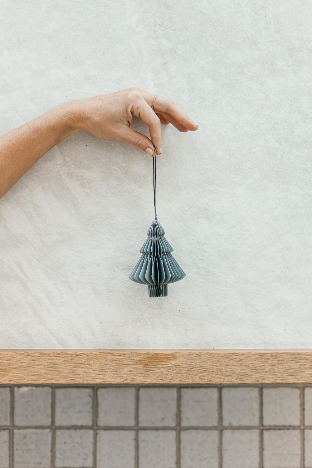 Dusty Blue Tree Paper Ornament