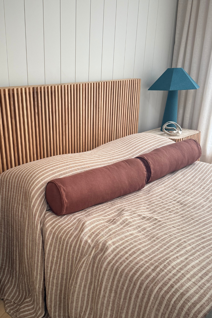 Mae Maple Pure Linen Bolster Cushion
