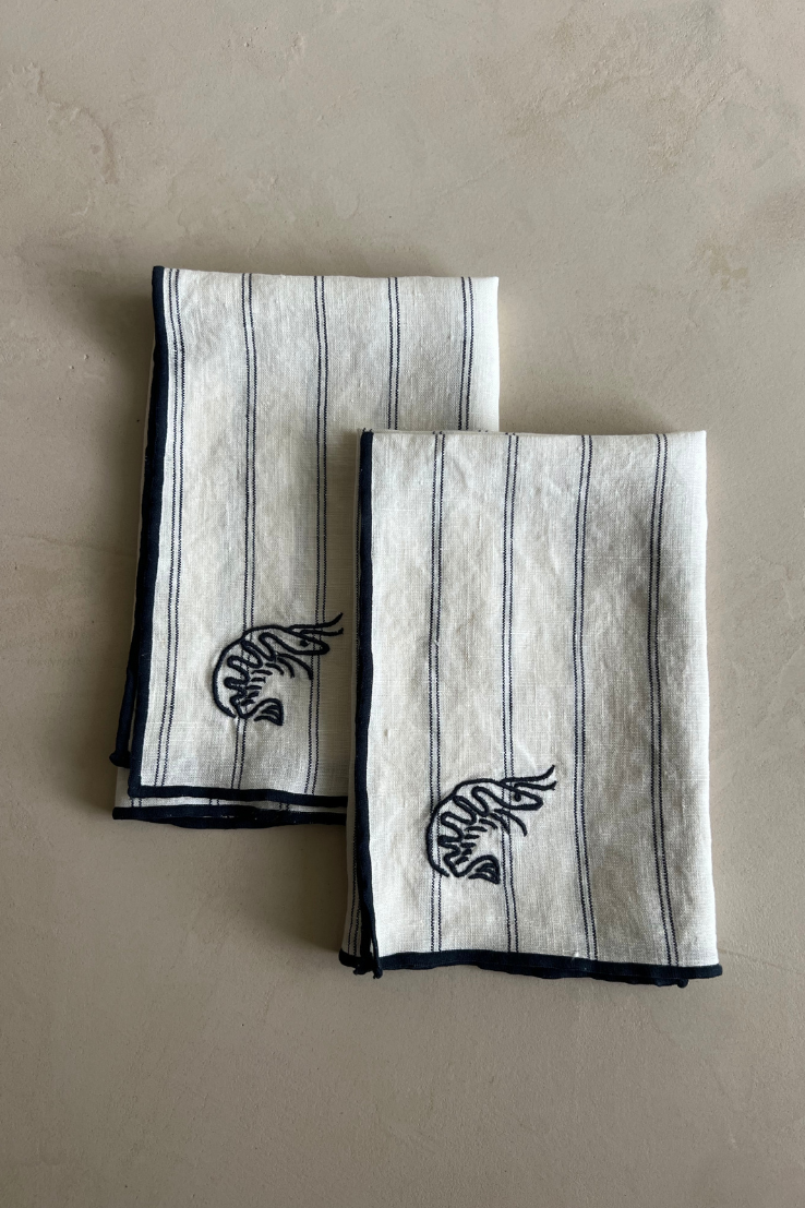 Embroidered Linen Napkin Set