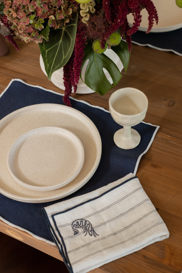Embroidered Linen Placemat Set
