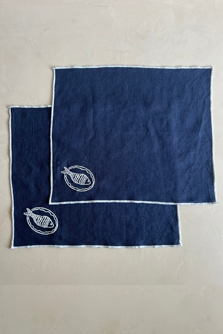 Embroidered Linen Placemat Set