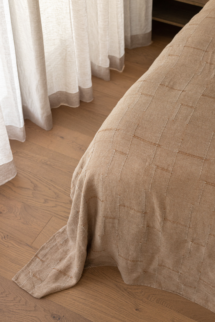 Palmero Caramel French Linen Bedcover