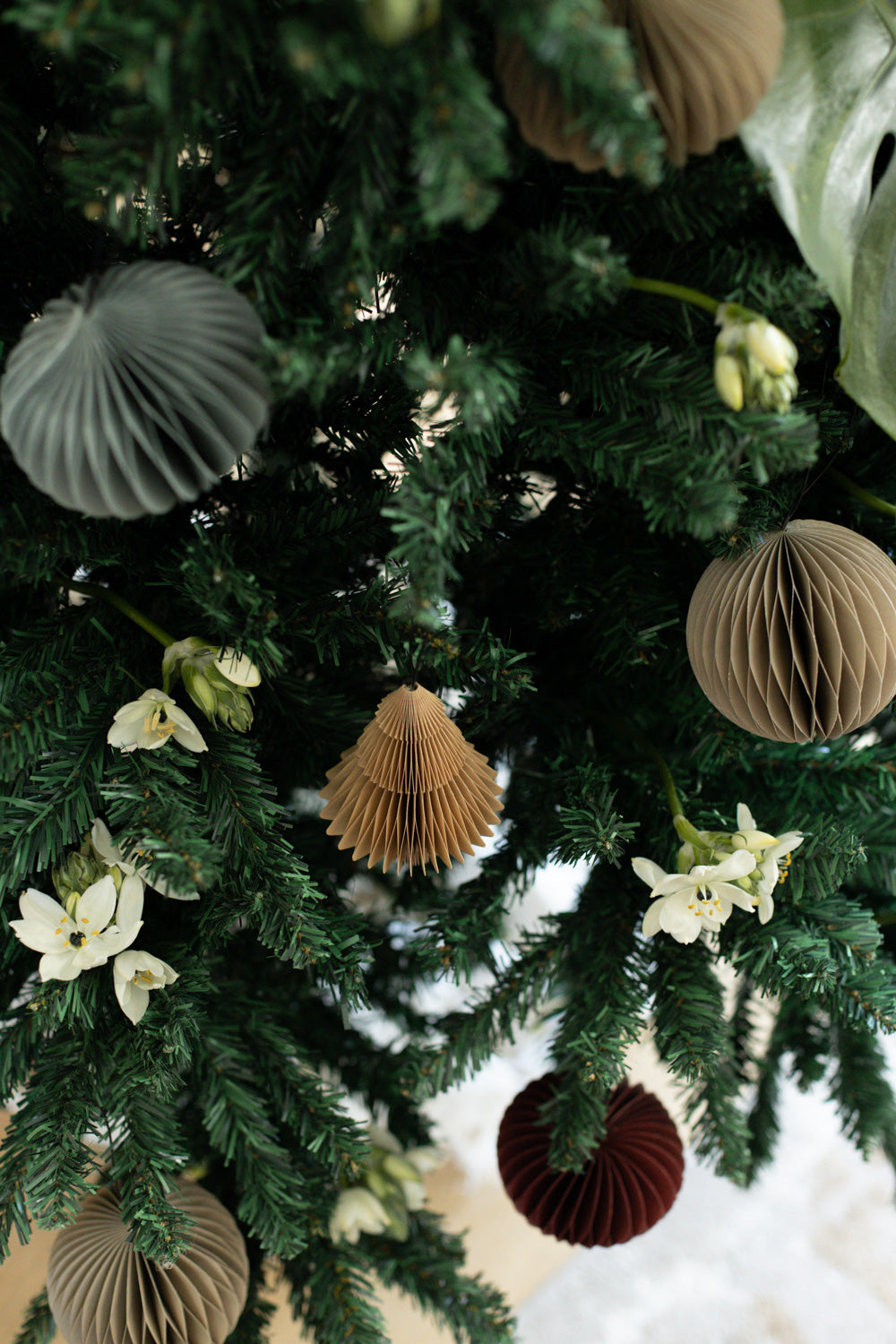 Linen Sphere Paper Ornament