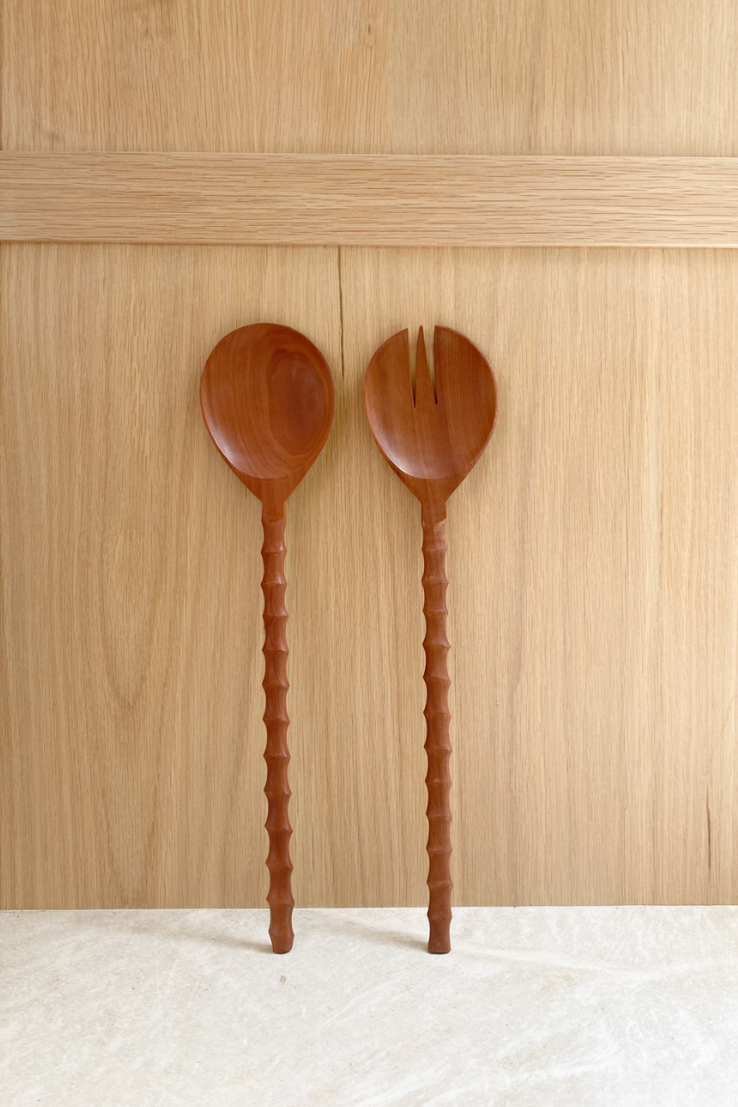 Recycled Sapodilla Wood Salad Servers