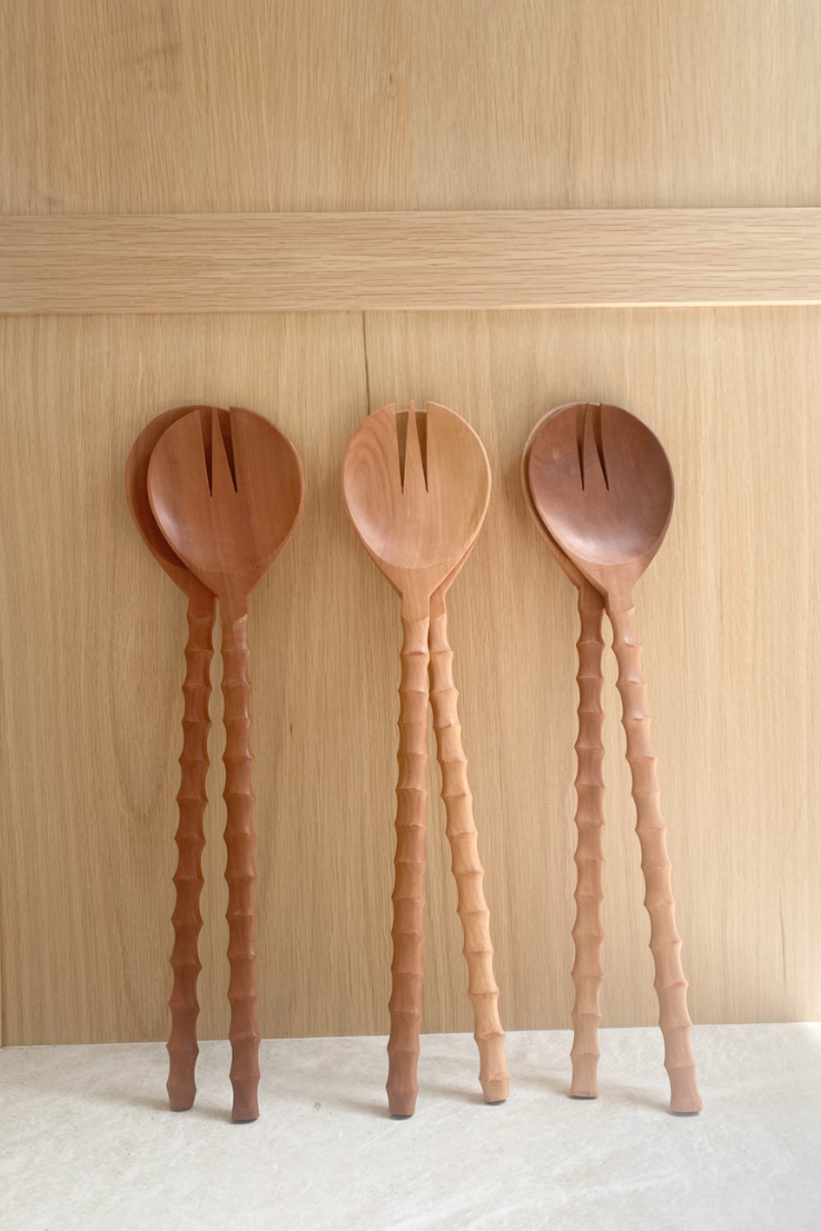 Recycled Sapodilla Wood Salad Servers