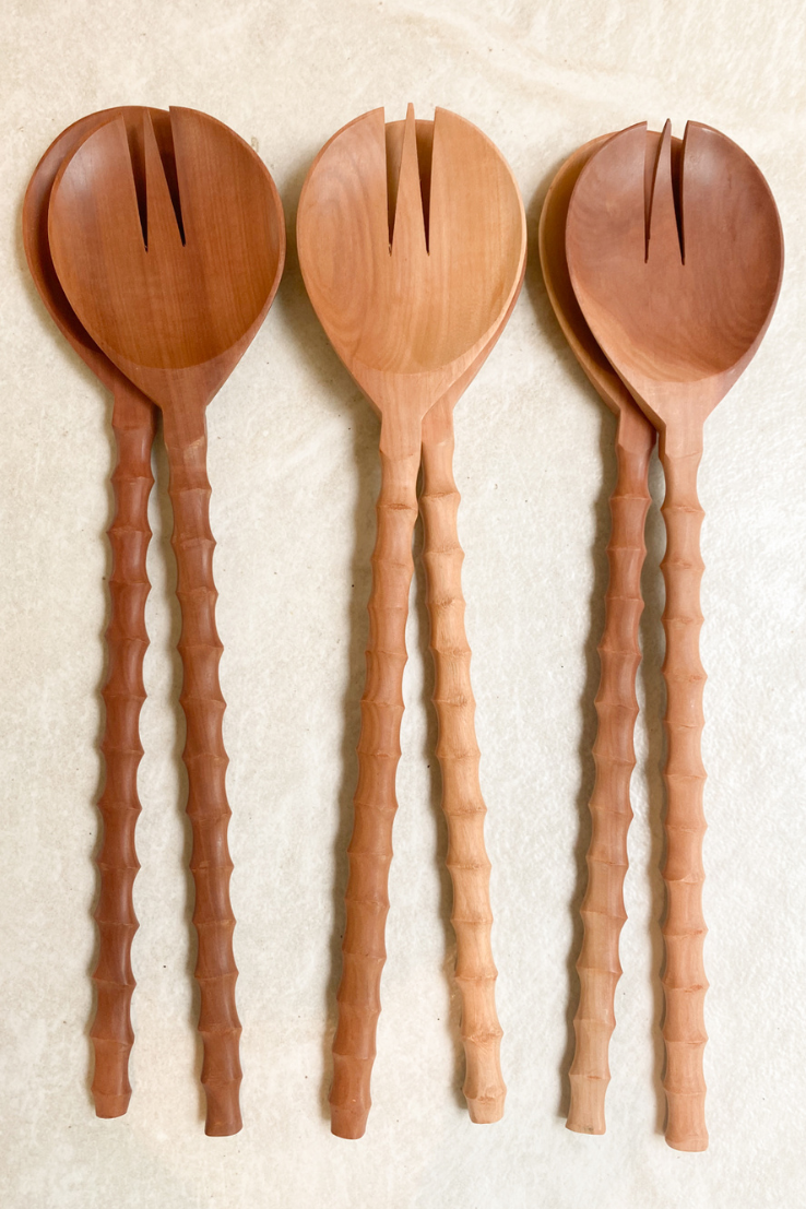 Recycled Sapodilla Wood Salad Servers