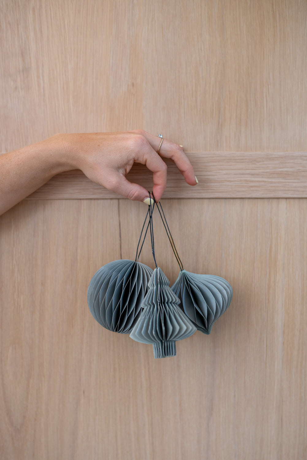 Dusty Blue Sphere Paper Ornament