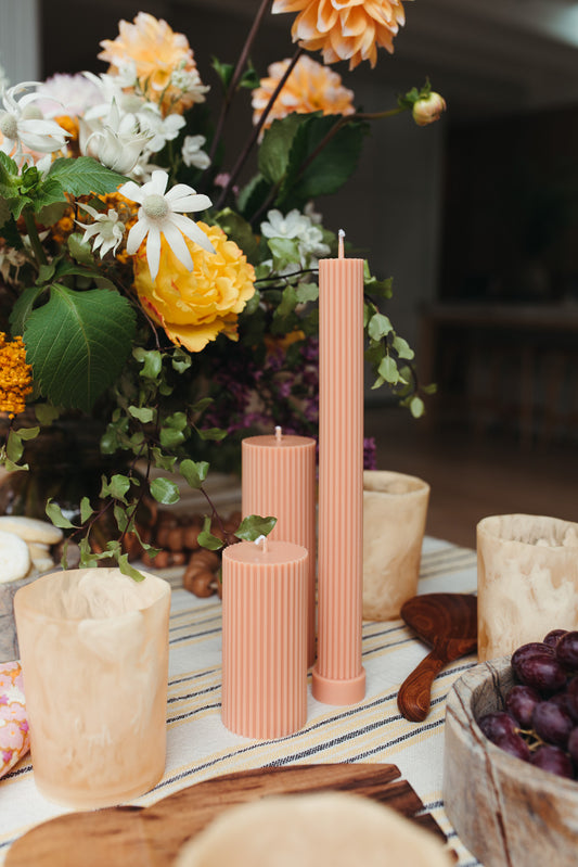 Pillar Candle Collection, Sepia
