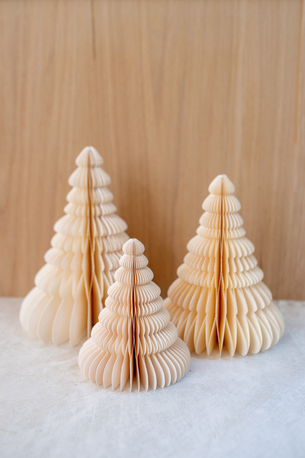 Standing Christmas Tree Ornaments, Off White