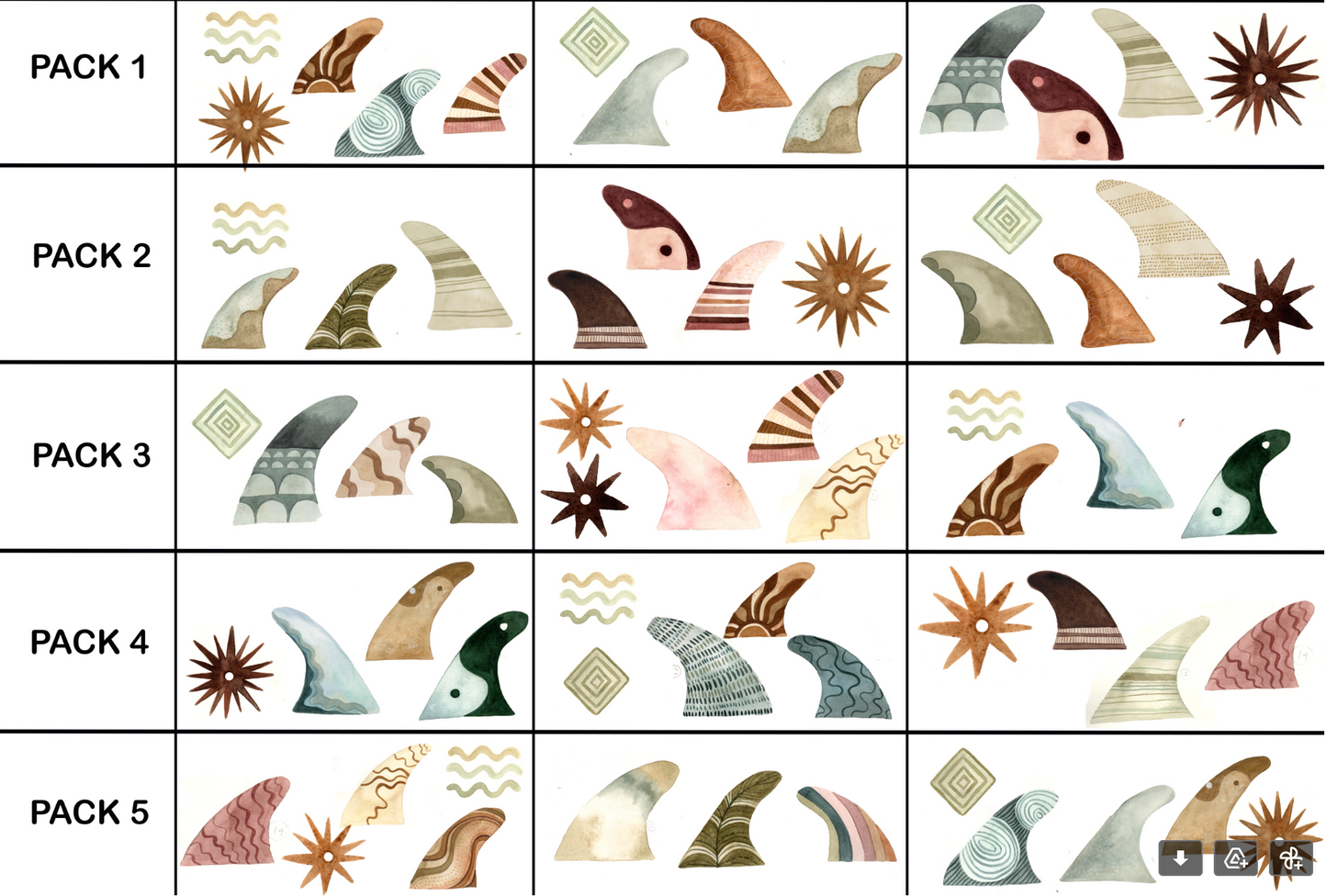 Surf Fin Wall Stickers