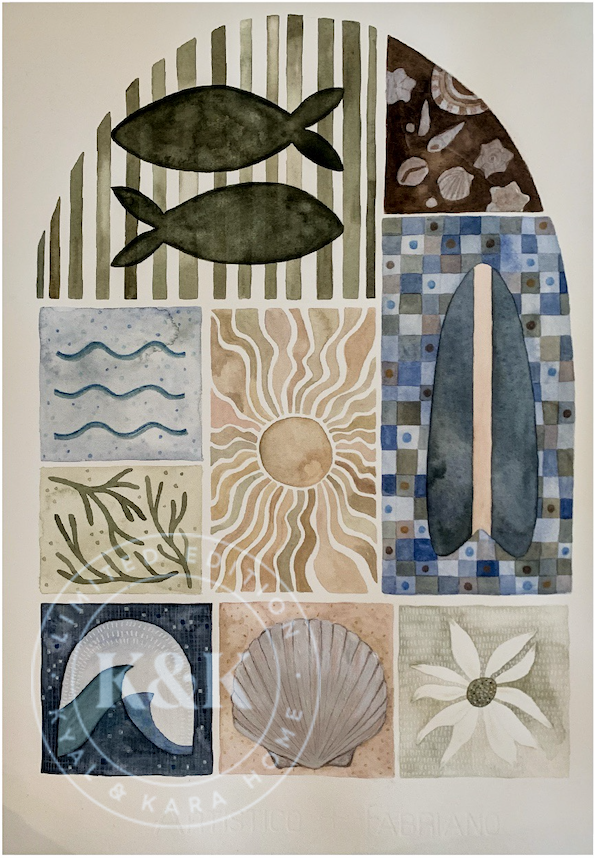 Elements of Blue Lagoon Print