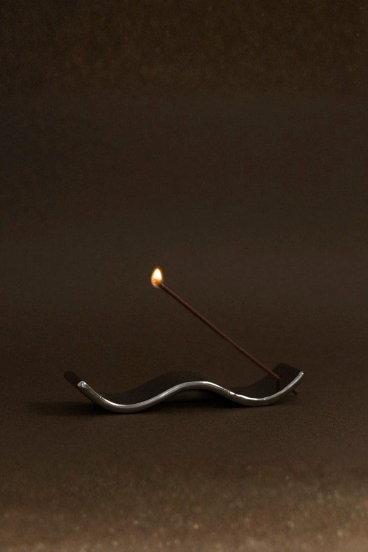 Silver Wave Incense Holder