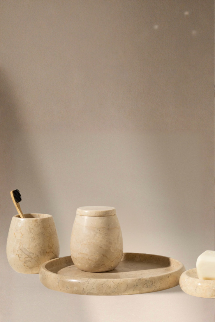 Travertine Canister