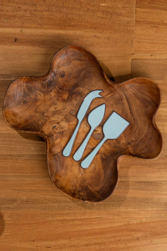 Enamel Cheese Set, Duck Egg