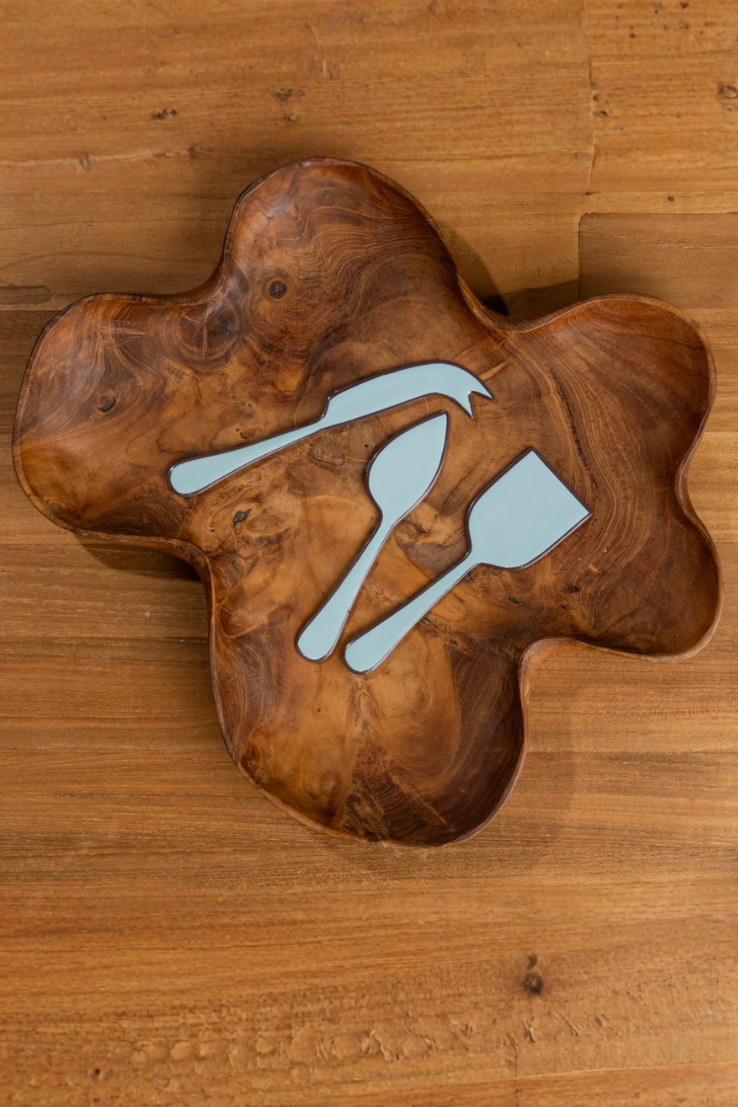 Enamel Cheese Set, Duck Egg