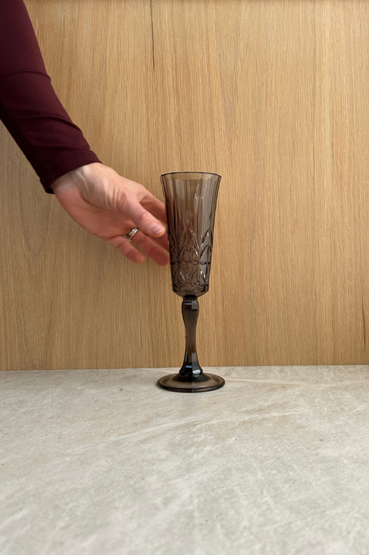Acrylic Champagne Flute, Smoke