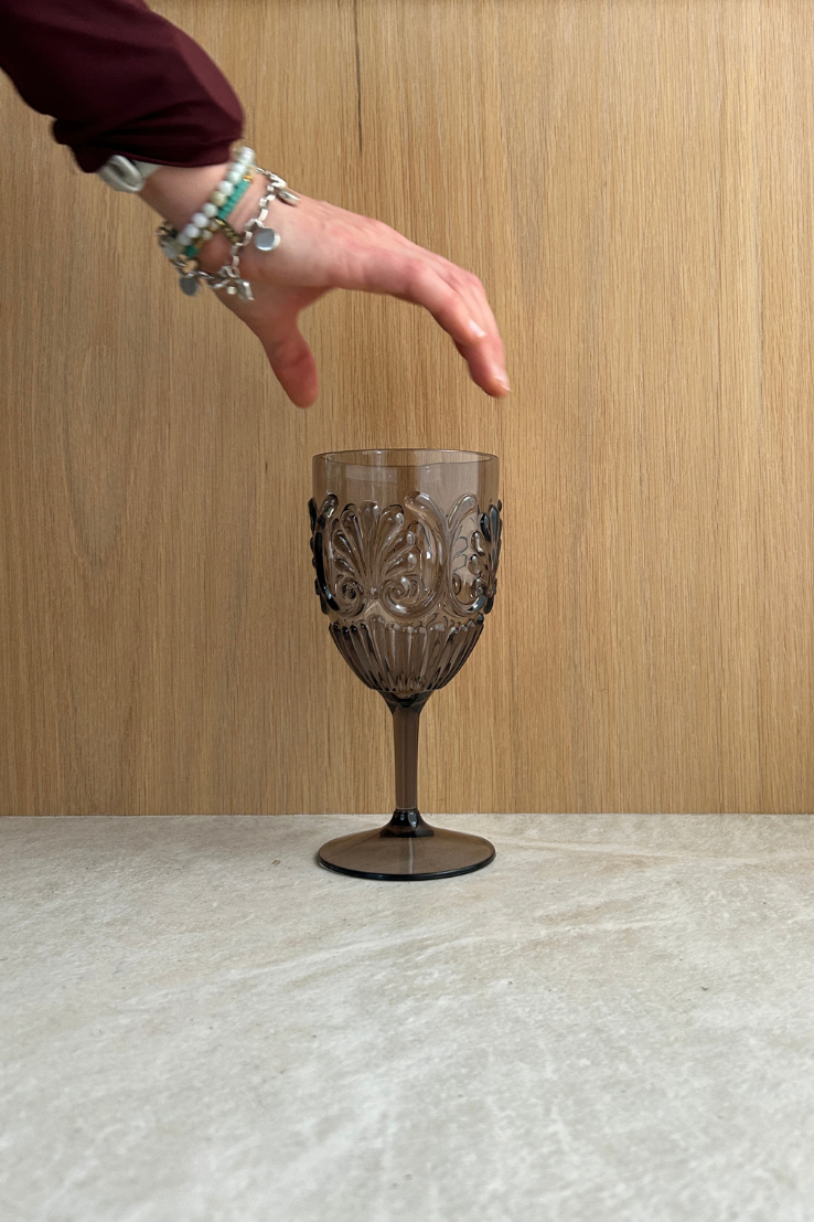 Acrylic Wine Glass, Smoke