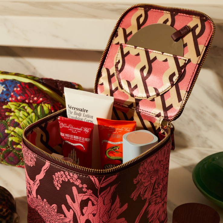 Delphine Small Vanity Case, Garnet