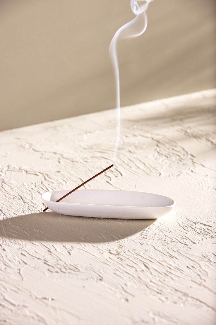 The Collector Ceramic Incense Holder, White