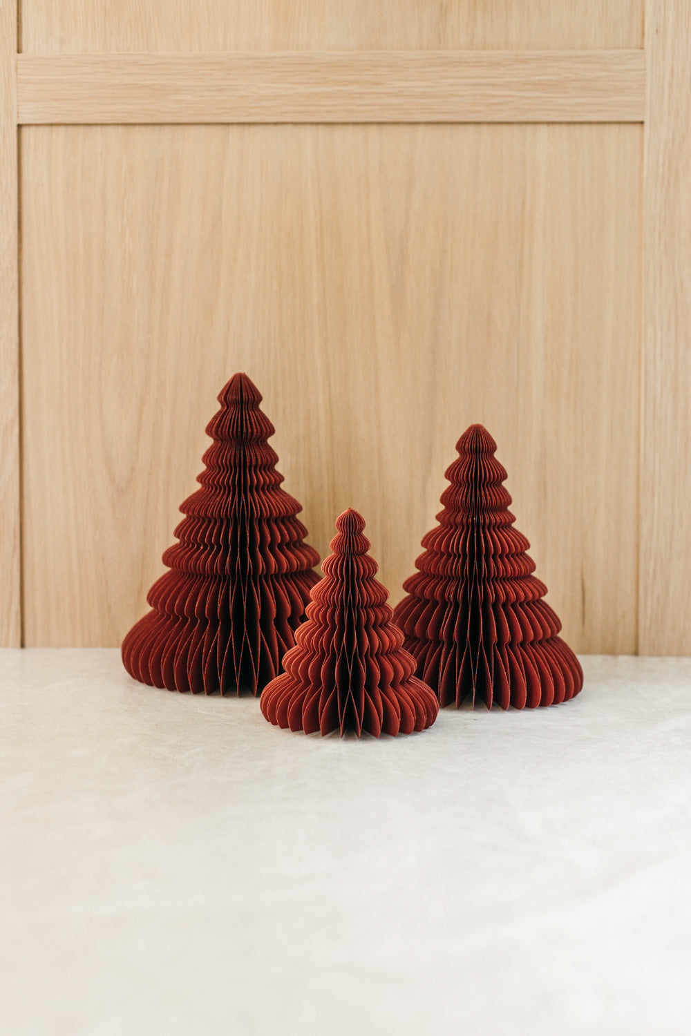 Standing Christmas Tree Ornaments, Classic Red