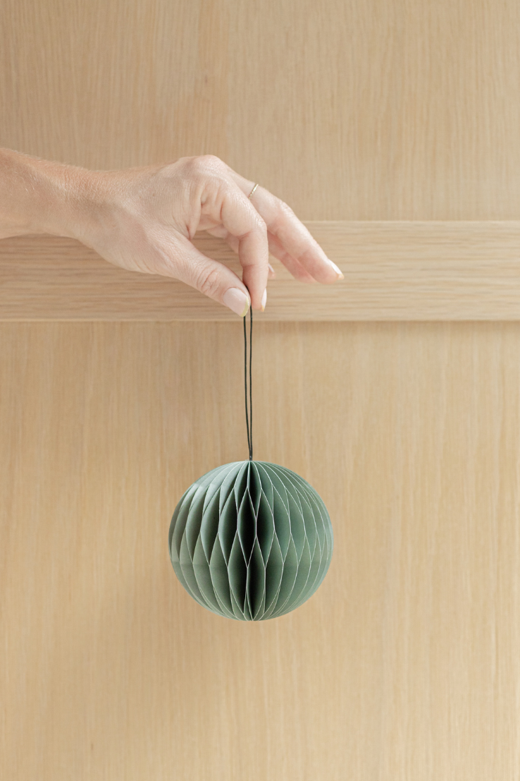 Dusty Blue Sphere Paper Ornament