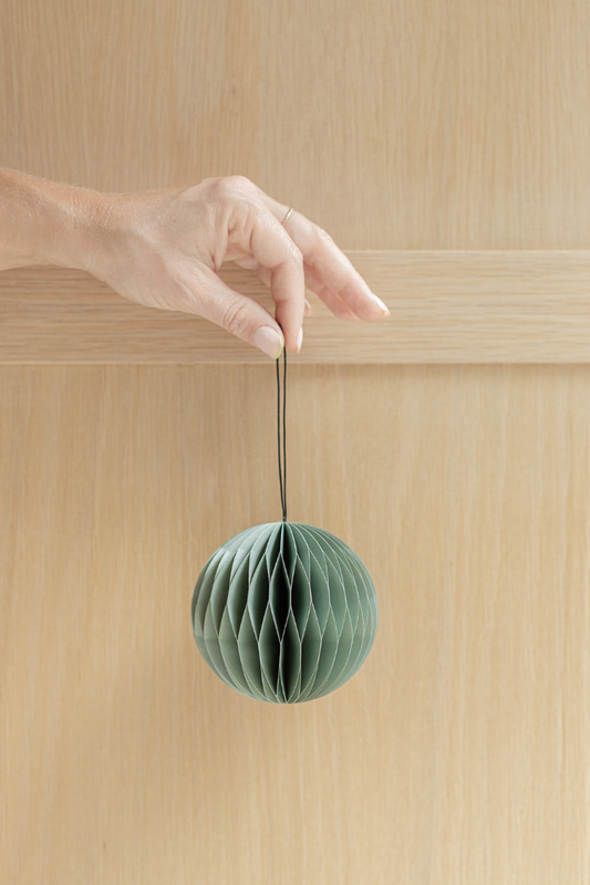 Dusty Blue Sphere Paper Ornament