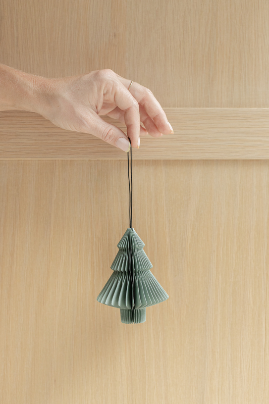 Dusty Blue Tree Paper Ornament