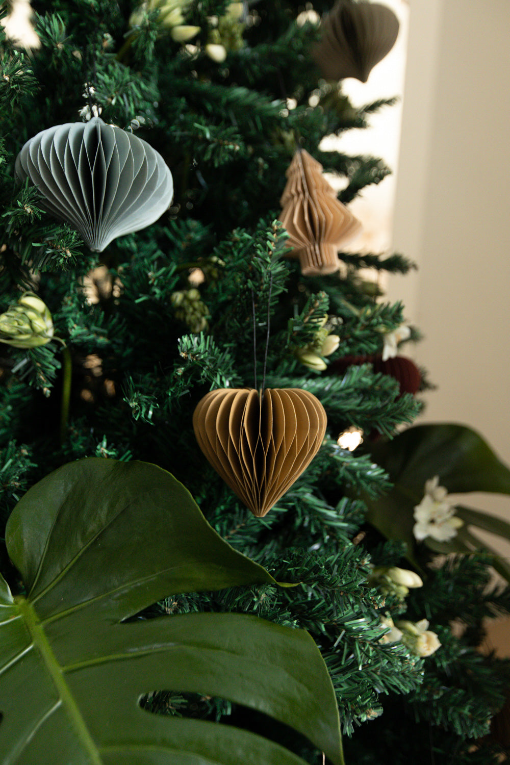 Golden Sand Heart Paper Ornament