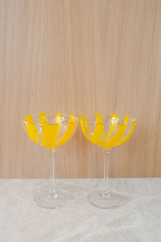Golden Stripe Coupe Glass, 2P